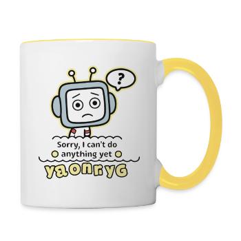 PARDON - Mug contrasté - blanc/jaune - Droite