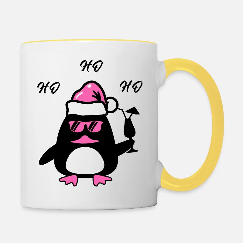 Beach Duck Christmas - Contrasting Mug - white/yellow