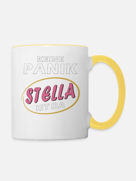 KEINE PANIK STELLA IST DA - Tasse zweifarbig - Weiß/Gelb