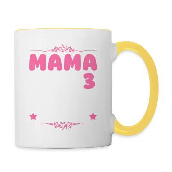 Mom of 3 children - Contrasting Mug - white/yellow - Right