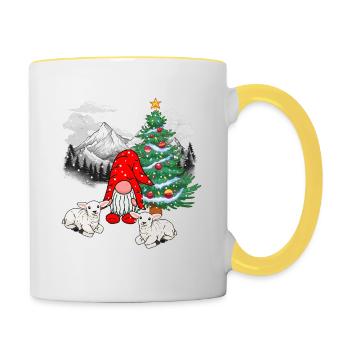Santa Santa Dwarfs Christmas Xmas Troll - Contrasting Mug - white/yellow - Right
