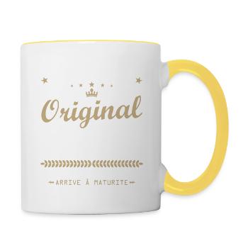 Vintage 1975 Original 50th Anniversary Gift - Contrasting Mug - white/yellow - Right