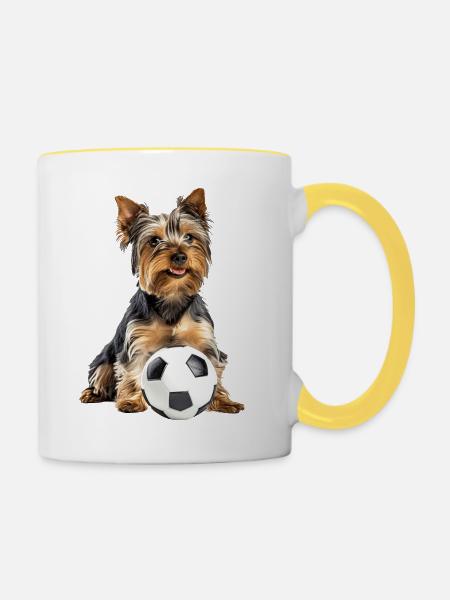 Yorkshire Terrier - Tasse zweifarbig - Weiß/Gelb