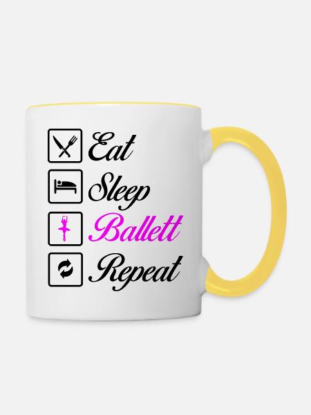 ballett repeat - Tasse zweifarbig - Weiß/Gelb