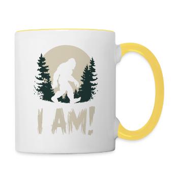I AM BIG FOOT - Contrasting Mug - white/yellow - Right