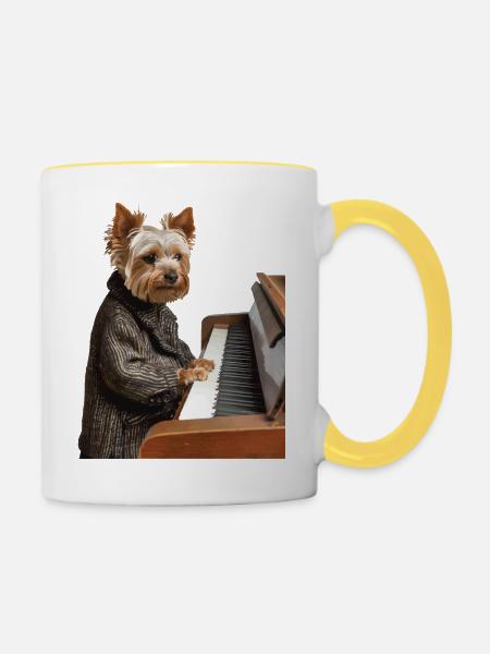 Yorkshire Terrier - Tasse zweifarbig - Weiß/Gelb