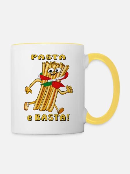 Pasta e Basta - Tasse zweifarbig - Weiß/Gelb