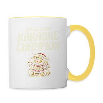 Official Carol Karaoke Champion! Christmas - Contrasting Mug - white/yellow - Right