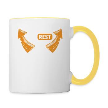 Repose-jambes Déclaration humoristique pour les personnes détendues - Mug contrasté - blanc/jaune - Droite