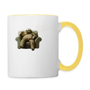 This was not microdosing sloth relaxation - Contrasting Mug - white/yellow - Right