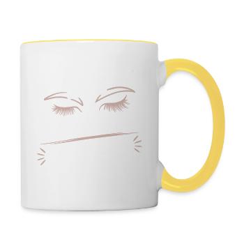 Maman puissante et professionnelle des cils - Mug contrasté - blanc/jaune - Droite