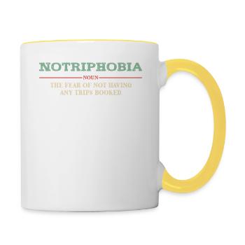 Notriphobie : La peur de l’absence de voyage - Mug contrasté - blanc/jaune - Droite