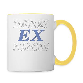 I LOVE MY EX FIANCEE - Tasse zweifarbig - Weiß/Gelb - Rechts