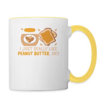 J’aime juste le beurre de cacahuète, d’accord ? Humoristique - Mug contrasté - blanc/jaune - Droite