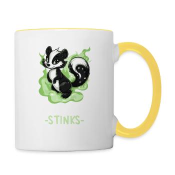 Gastroparesis Stink Funny Skunk Design - Contrasting Mug - white/yellow - Right