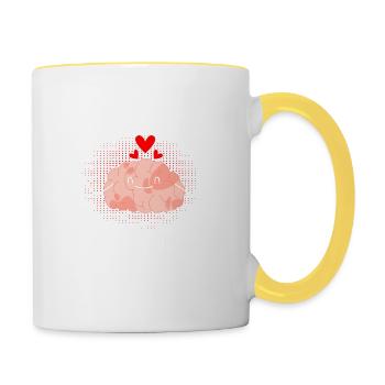 I diagnose with humor - Contrasting Mug - white/yellow - Right