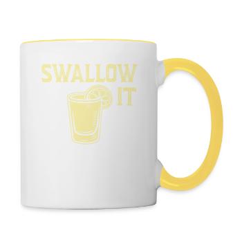 Avalez-le Verre à liqueur de citron Humour Dire - Mug contrasté - blanc/jaune - Droite