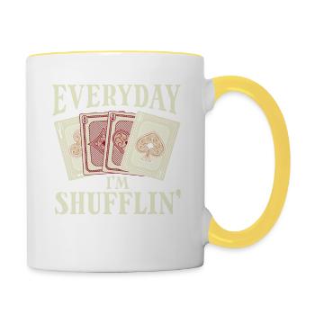 Cartes de tous les jours Shuffle Poker As Humour - Mug contrasté - blanc/jaune - Droite