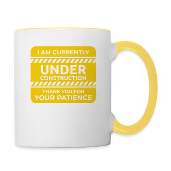 Under Construction Thank you for your patience - Contrasting Mug - white/yellow - Right