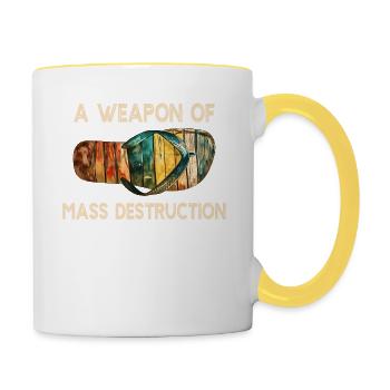 A Weapon Of Mass Destruction Chillendes - Tasse zweifarbig - Weiß/Gelb - Rechts