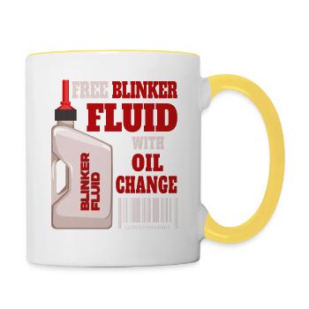 Free turn signal fluid with oil change - Contrasting Mug - white/yellow - Right