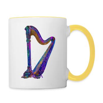 Harfe - Tasse zweifarbig - Weiß/Gelb - Rechts