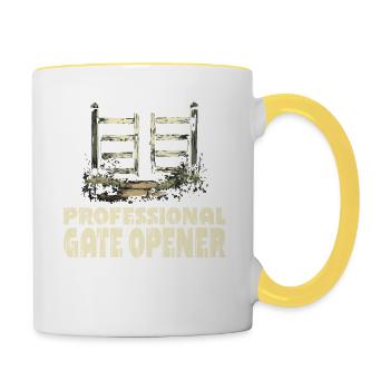 Professioneller Toröffner für Naturfreunde - Tasse zweifarbig - Weiß/Gelb - Rechts
