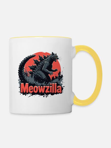 MIAU - Tasse zweifarbig - Weiß/Gelb