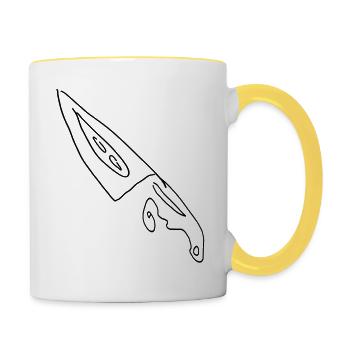 Couteau - Mug contrasté - blanc/jaune - Droite
