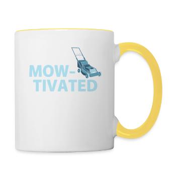 Mow-Tivated Lawn Mower Fun for Garden Lovers - Contrasting Mug - white/yellow - Right