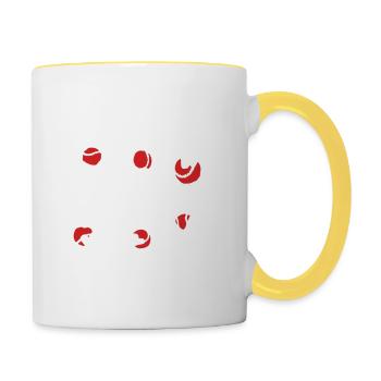 Das Leben Ist Voller Wichtiger Entscheidungen - Tasse zweifarbig - Weiß/Gelb - Rechts