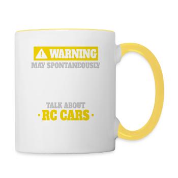 L’attention pourrait spontanément parler des voitures RC - Mug contrasté - blanc/jaune - Droite