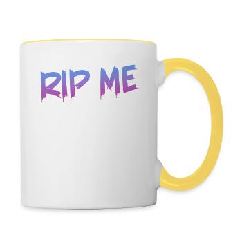 RIP ME OUT THE PLASTIC: Expressive message - Contrasting Mug - white/yellow - Right