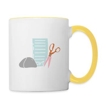 We can't all just get along well - Contrasting Mug - white/yellow - Right
