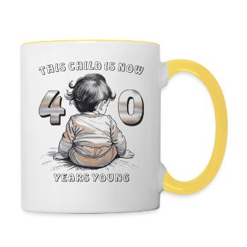 Child 40th Birthday - Contrasting Mug - white/yellow - Right