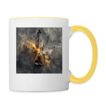 Violine - Tasse zweifarbig - Weiß/Gelb - Rechts