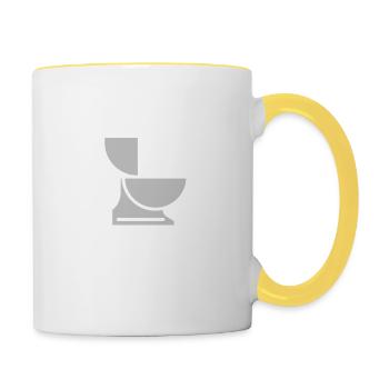 Ask me about my bidet humorous - Contrasting Mug - white/yellow - Right