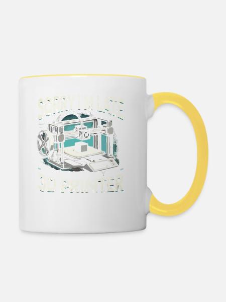 Tut mir leid, dass ich zu spät bin, ich musste auf - Tasse zweifarbig - Weiß/Gelb