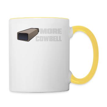 Plus d’inspiration musicale amusante pour cloche de vache - Mug contrasté - blanc/jaune - Droite