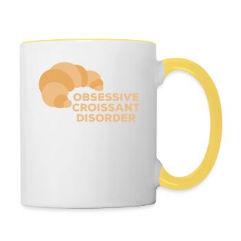 Obsessive Croissant Disorder Délice du petit-déjeuner pour - Mug contrasté - blanc/jaune - Droite