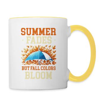 Sommer Verblasst, Aber Herbstfarben Blühen Herbst - Tasse zweifarbig - Weiß/Gelb - Rechts