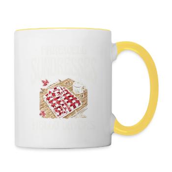 Abschiedssondresse Hallo Schichten Herbstmodie - Tasse zweifarbig - Weiß/Gelb - Rechts