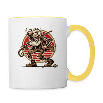 cool mauvaise humeur papy - Mug contrasté - blanc/jaune - Droite