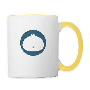 Respektiere Den Knödel Coole Dumpling Illustration - Tasse zweifarbig - Weiß/Gelb - Rechts