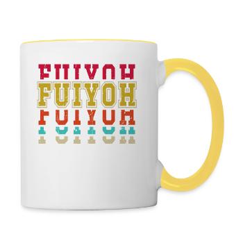 Fuiyoh Retro Lettering Design for the Trend-Conscious - Contrasting Mug - white/yellow - Right