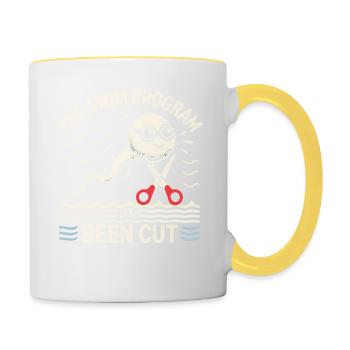 Das Schwimmprogramm wurde gekürzt - Tasse zweifarbig - Weiß/Gelb - Rechts