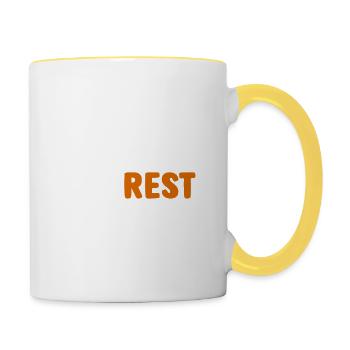 Repose-jambes Art graphique amusant avec des flèches - Mug contrasté - blanc/jaune - Droite