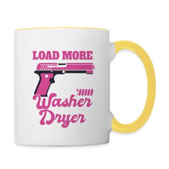 I know how to do more than one washing machine and - Contrasting Mug - white/yellow - Right