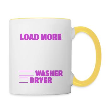 Je peux charger plus qu’une machine à laver et - Mug contrasté - blanc/jaune - Droite