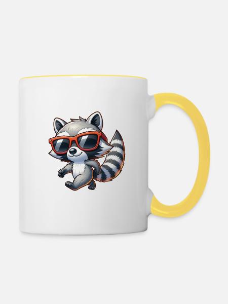 Schabernack im Doppelpack - Tasse zweifarbig - Weiß/Gelb
